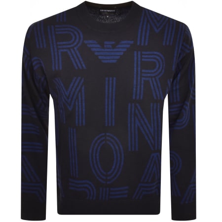 Product Image for Emporio Armani Logo Knit Jumper Navy