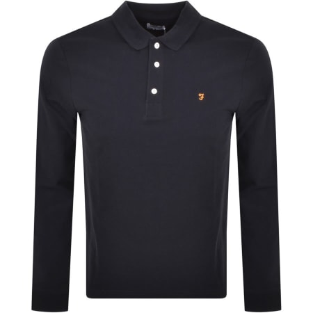 Recommended Product Image for Farah Vintage Blanes Long Sleeve Polo T Shirt Navy