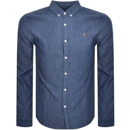 Recommended Product Image for Farah Vintage Jacob Long Sleeve Shirt Navy