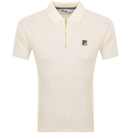 Product Image for Fila Vintage Rufus Zip Polo T Shirt Cream