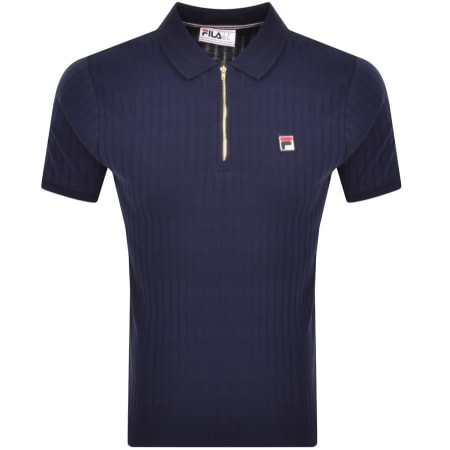 Product Image for Fila Vintage Rufus Zip Polo T Shirt Navy
