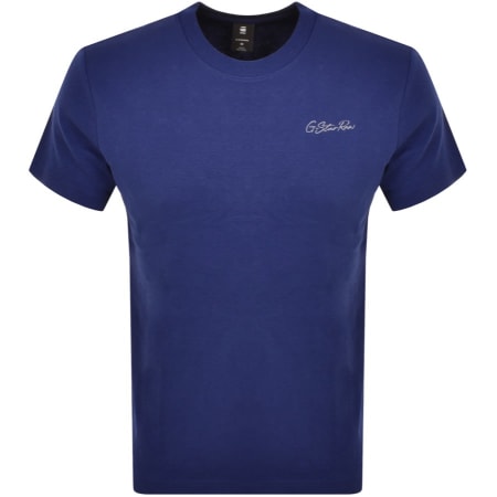 Product Image for G Star Raw Regular Logo T Shirt Blue