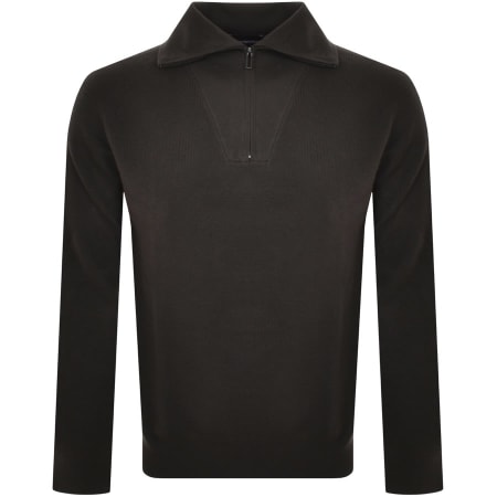 Product Image for Emporio Armani Half Zip Knit Jumper Brown