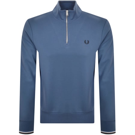 Product Image for Fred Perry Half Zip Sweatshirt Blue