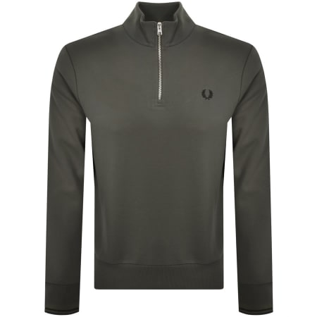 Product Image for Fred Perry Half Zip Sweatshirt Green