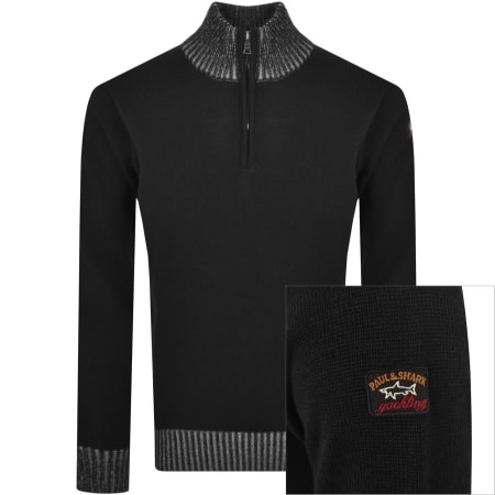 Product Image for Paul And Shark Half Zip Knit Jumper Black