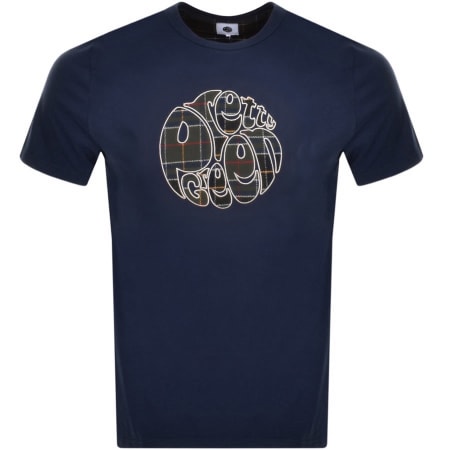 Recommended Product Image for Pretty Green Thomas Check Logo T Shirt Navy