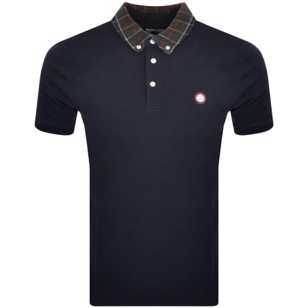 Product Image for Pretty Green Thomas Check Collar Polo T Shirt Navy
