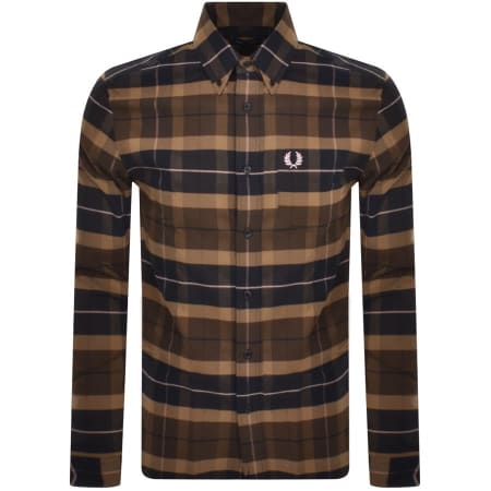 Product Image for Fred Perry Long Sleeved Tartan Shirt Brown