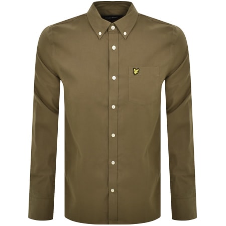Product Image for Lyle And Scott Flannel Long Sleeve Shirt Khaki