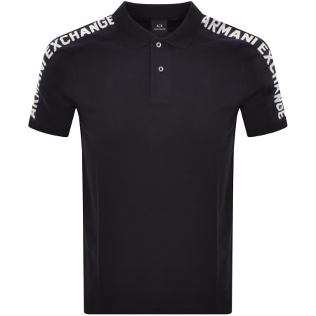 Product Image for Armani Exchange Taped Logo Polo T Shirt Navy