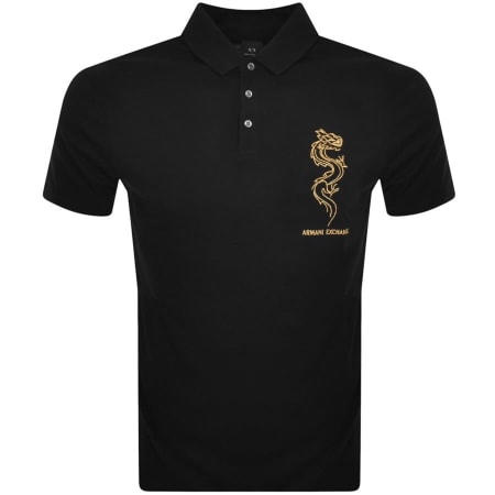 Product Image for Armani Exchange Dragon Logo Polo T Shirt Black