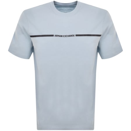 Product Image for Armani Exchange Crew Neck Logo T Shirt Blue