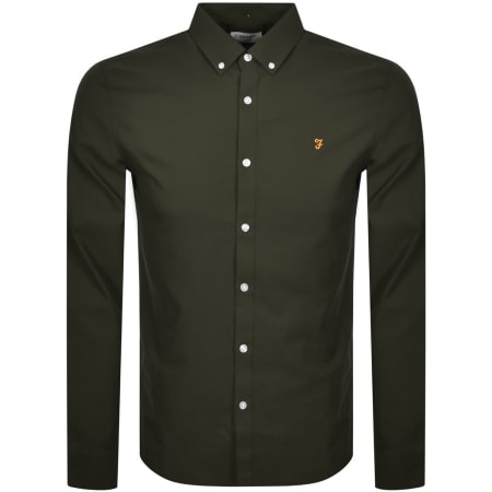 Product Image for Farah Vintage Brewer Long Sleeve Shirt Green