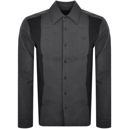 Product Image for Fred Perry Panelled Twill Long Sleeve Shirt Black