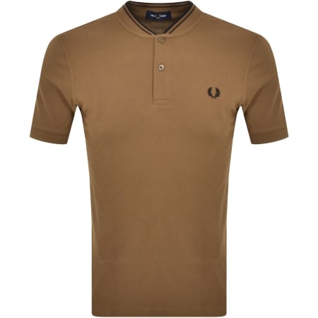 Product Image for Fred Perry Bomber Collar Polo T Shirt Brown