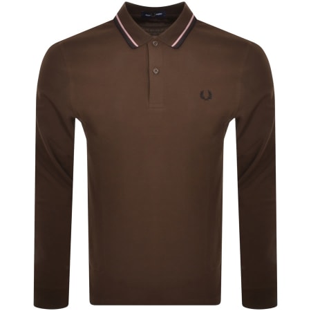 Product Image for Fred Perry Long Sleeved Polo T Shirt Brown