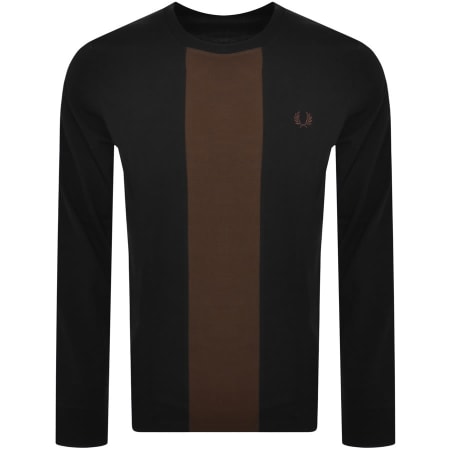 Product Image for Fred Perry Panelled Long Sleeved T Shirt Black
