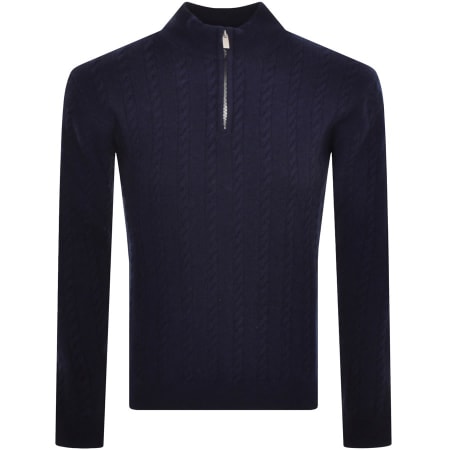 Recommended Product Image for Oliver Sweeney Glanlough Half Zip Knit Jumper Navy