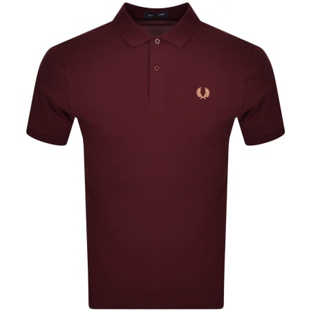 Product Image for Fred Perry Plain Polo T Shirt Burgundy