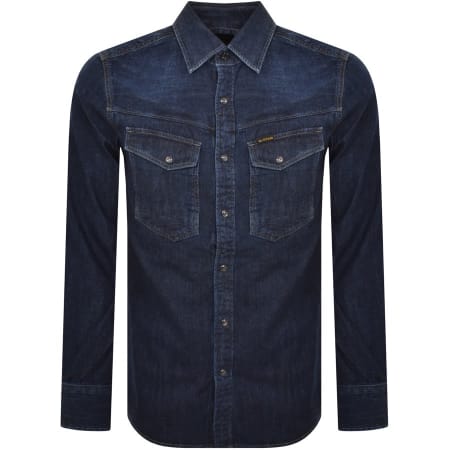 Product Image for G Star Raw Slim Long Sleeved Shirt Navy