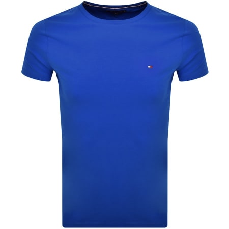 Recommended Product Image for Tommy Hilfiger Stretch Logo T Shirt Blue
