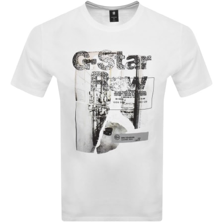 Product Image for G Star Raw Originals HQ Print Logo T Shirt White