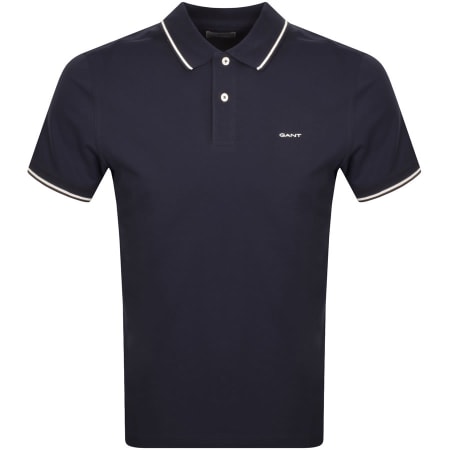 Product Image for Gant Collar Tipping Rugger Polo T Shirt Navy
