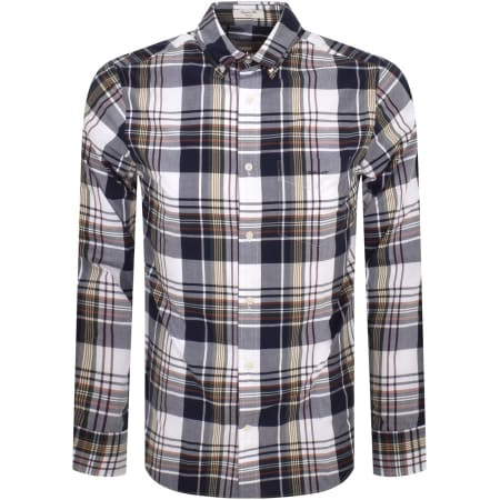 Product Image for Gant Check Long Sleeved Poplin Shirt Navy