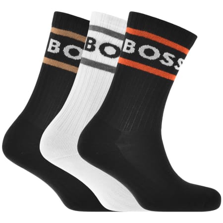 Product Image for BOSS Three Pack Crew Socks Black