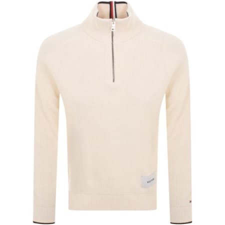 Product Image for Tommy Hilfiger Half Zip Knit Jumper Cream