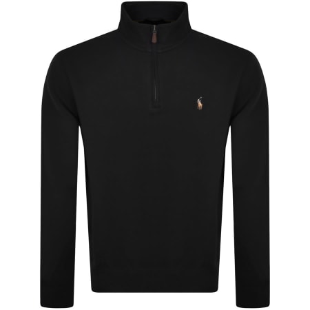 Recommended Product Image for Ralph Lauren Half Zip Sweatshirt Black