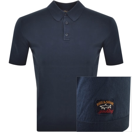 Product Image for Paul And Shark Knitted Polo T Shirt Navy