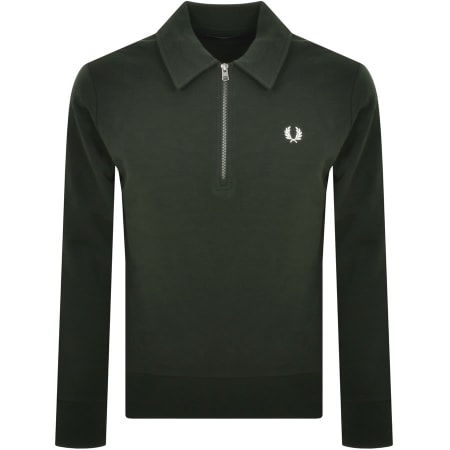 Recommended Product Image for Fred Perry Half Zip Sweatshirt Green
