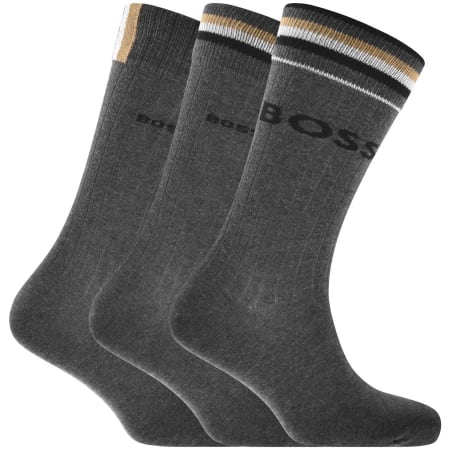 Product Image for BOSS Three Pack Crew Socks Grey