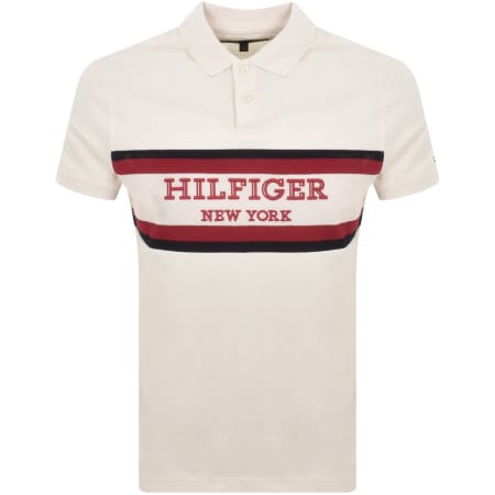 Product Image for Tommy Hilfiger Colourblock Polo T Shirt Cream