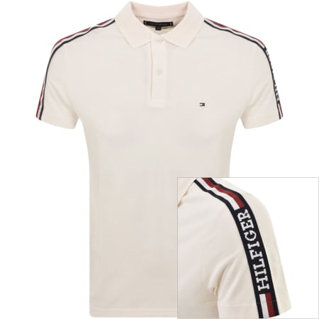 Product Image for Tommy Hilfiger Global Stripe Polo T Shirt Cream