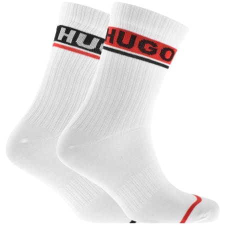 Product Image for HUGO 2 Pack Gift Set Socks White