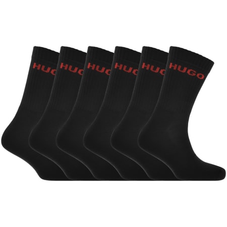 Recommended Product Image for HUGO 6 Pack Logo Socks Black