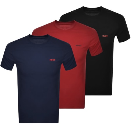 Product Image for HUGO Multi Colour Triple Pack Crew Neck T Shirt