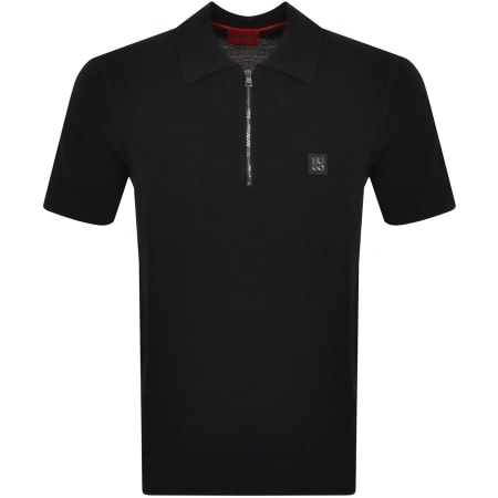 Product Image for HUGO Saston Knit Polo T Shirt Black