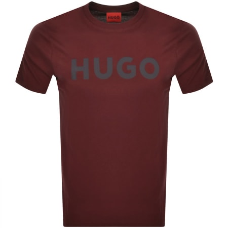Product Image for HUGO Dulivo Crew Neck T Shirt Burgundy