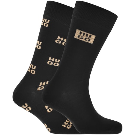 Product Image for HUGO 2 Pack Logo Socks Gift Set Black