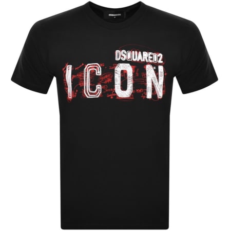 Product Image for DSQUARED2 Icon Scribble Cool T Shirt Black