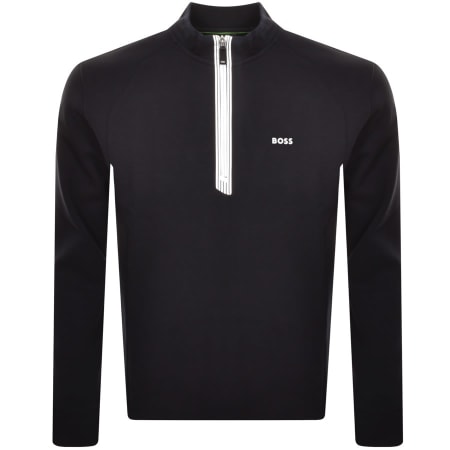 Recommended Product Image for BOSS Sweat 1 Half Zip Sweatshirt Navy