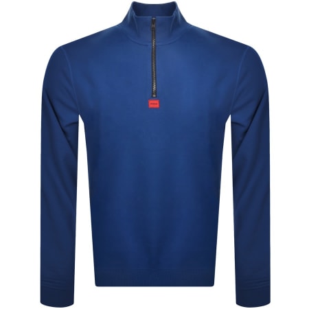 Product Image for HUGO Durty Half Zip Sweatshirt Blue