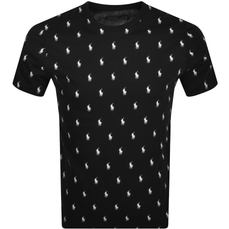 Product Image for Ralph Lauren Logo All Over Print T Shirt Black