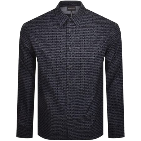 Recommended Product Image for Emporio Armani Logo Long Sleeve Shirt Navy