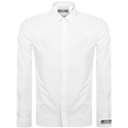 Product Image for Moschino Logo Long Sleeve Shirt White