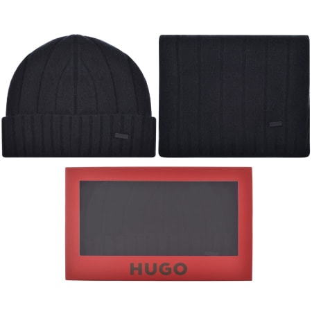 Product Image for HUGO Zohoh Hat And Scarf Gift Set Navy